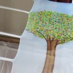 Kézzel festett selyemkendő őszi színekkel, egyedi tervezéssel amatőr selyemfestőtől.